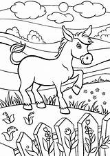 Donkey On The Farm coloring Page  Download Print Or Color Online For Free sketch template