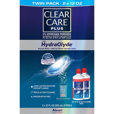 Clear Care Plus Contact Lens Cleaning Solution with HydraGlyde, 4 Pack ...