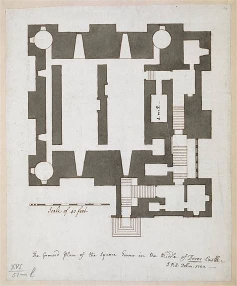 The Ground Plan of the Square Tower in the Middle of Dover Castle. / J ...