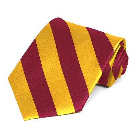 Crimson Red and Golden Yellow Striped Ties | Shop at TieMart – TieMart, Inc.