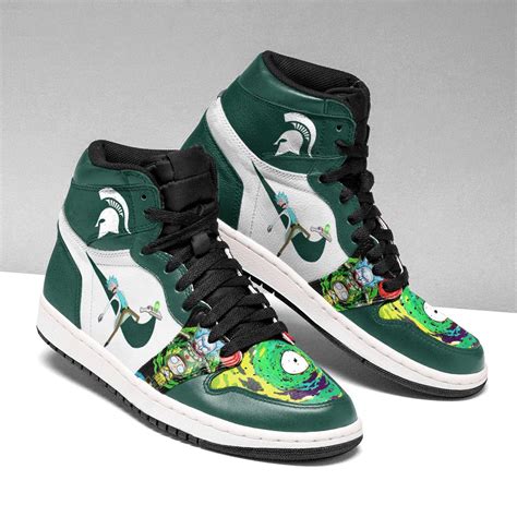 Rick and Morty Michigan State Spartans Jordan Sneakers White Soles ...