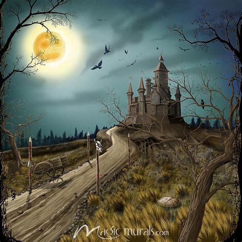 Spooky Castle Wallpaper Wall Mural by Magic Murals