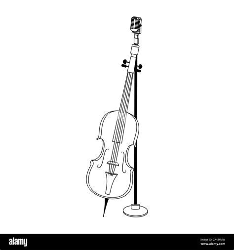 Close up stand up bass Stock Vector Images - Alamy