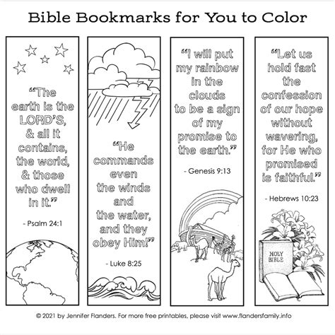 Color-Your-Own Bible Bookmarks - Flanders Family Home Life