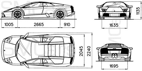 Car Lamborghini Aventador Blueprint