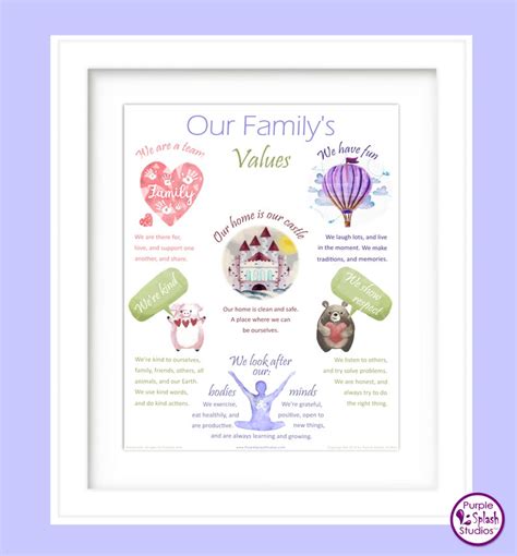 Family Values Poster & 9 Goal Worksheets to Bring Your Family Closer ...