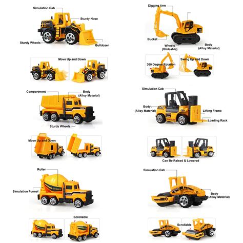 Snapklik.com : Small Construction Toys, 6Pcs Construction Vehicles ...