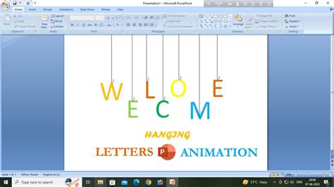 How To Make Hanging Letter Animation In Ms PowerPoint ? Hanging Letter ...