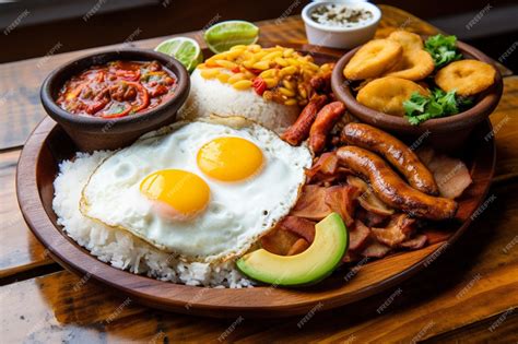 Premium Photo | Traditional Colombian Food Bandeja Paisa in a Restaurant