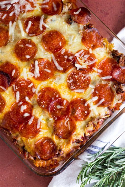 Pepperoni Pizza Pasta Casserole Recipe - The Gold Lining Girl