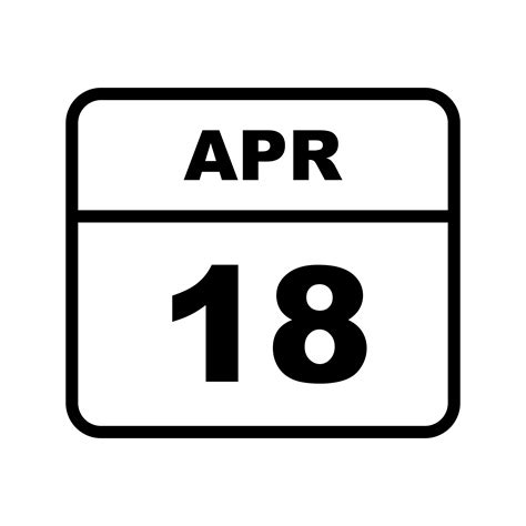 April 18th Date on a Single Day Calendar 493510 Vector Art at Vecteezy