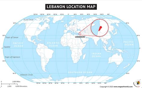 Where is Lebanon Located? Location map of Lebanon