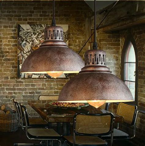 AC100 240V D23cm Rustic Metal lampshade E27 Pendant Light Modern Decor ...