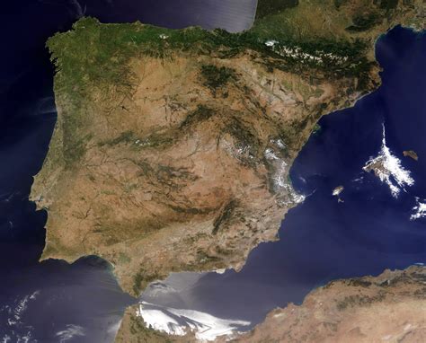 Large detailed satellite map of Spain. Spain large detailed satellite image | Vidiani.com | Maps ...