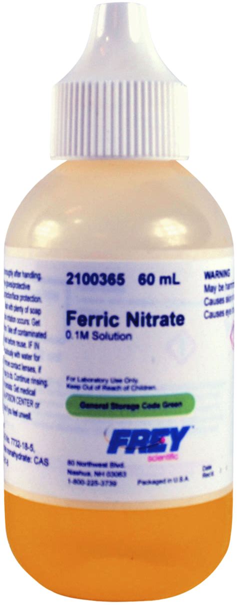 Frey Scientific Ferric Nitrate 0.1M Solution, 60ML