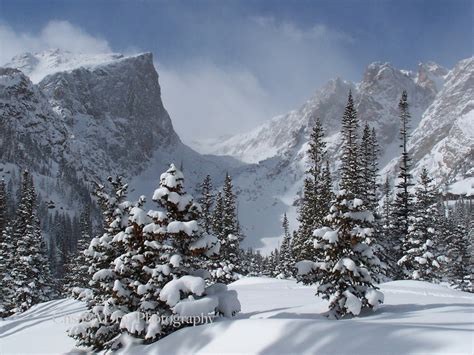 A winter scene in Rocky Mountain National Park Colorado.