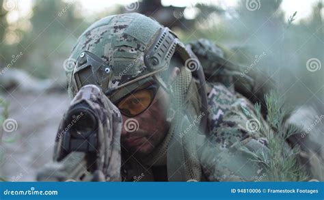 Sniper lying and aiming stock photo. Image of male, ranger - 94810006