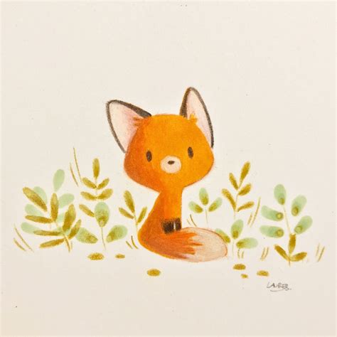 Little fox and girl on Behance | Cute fox drawing, Cute drawings, Fox illustration