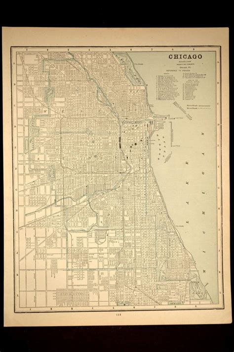 Antique Map of Chicago from the 1800s