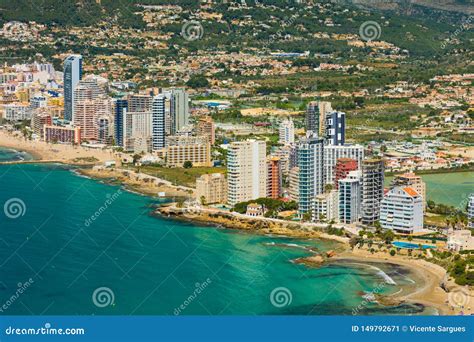 Vies of Calpe and beaches stock image. Image of cityscape - 149792671