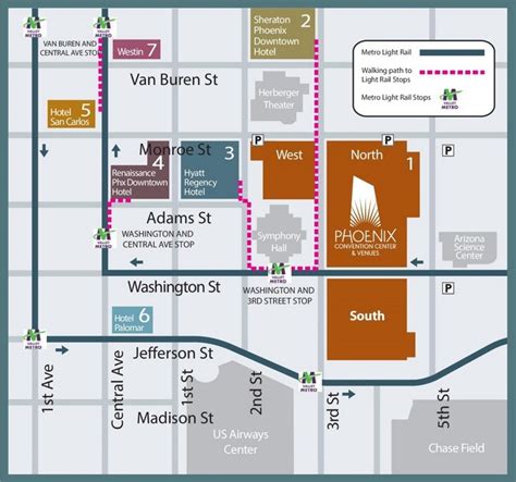 Downtown Phoenix hotel map - Ontheworldmap.com