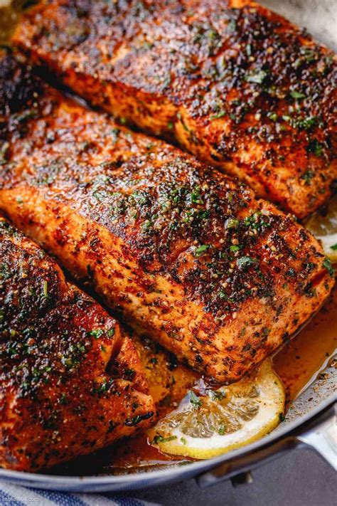 Blackened Salmon with Lemon Butter Sauce | Salmon recipes baked healthy, Seared salmon recipes ...