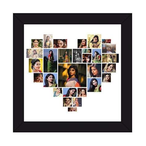 Heart Shaped Photo Collage Frame - 29 Photos - Personalizedgift.in