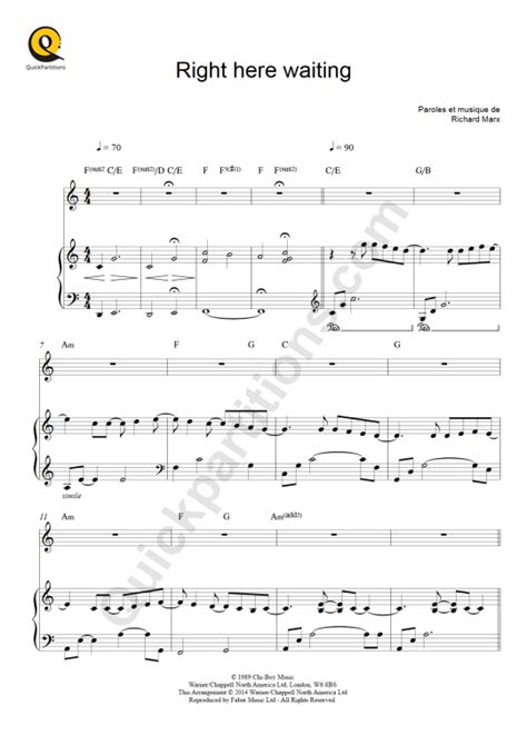 Right Here Waiting Piano Sheet Music from Richard Marx