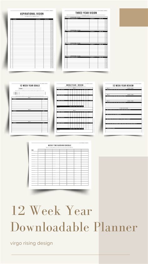 12 Week Year Free Templates - Printable Word Searches