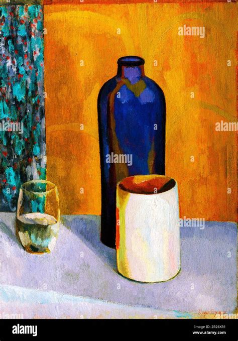 Still life with blue bottle Stock Photo - Alamy
