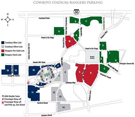 Map Dallas Cowboys Stadium