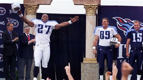 Newly named Tennessee Titans unveiled uniforms for fans April 13, 1999