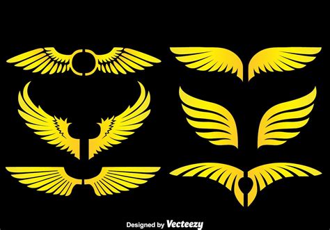 Angle Wings On Black Vectors | Wappen