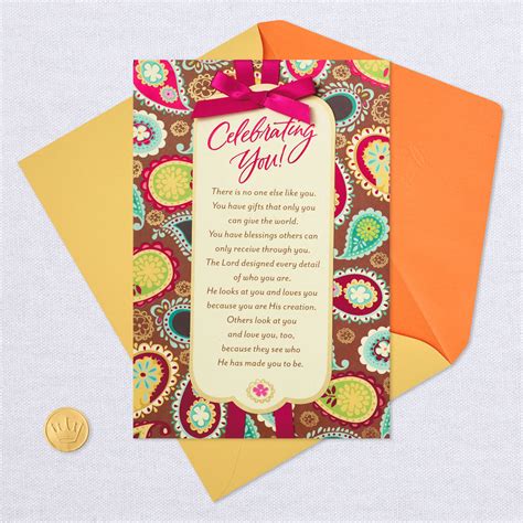 Bright Paisley Pattern Religious Birthday Card for Her - Greeting Cards - Hallmark