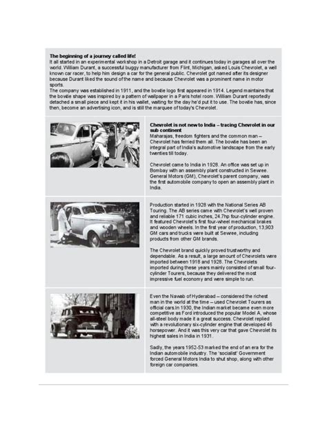 History of Chevy | PDF | Automotive Industry | Chevrolet