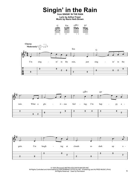 Singin' In The Rain by Gene Kelly - Easy Guitar Tab - Guitar Instructor