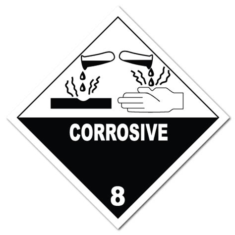 HAZMAT Class 8 Corrosive Stickers