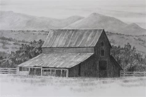 Lorrie Beck - Work Zoom: Original Pencil Drawing "The Old Horse Barn"