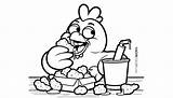 Happy Chicken With Nuggets  Free Unique Printable Coloring Pages For Kids sketch template