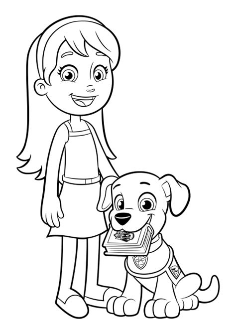 Katie and Puppy Assistant coloring pages, Paw patrol coloring pages - Colorings.cc