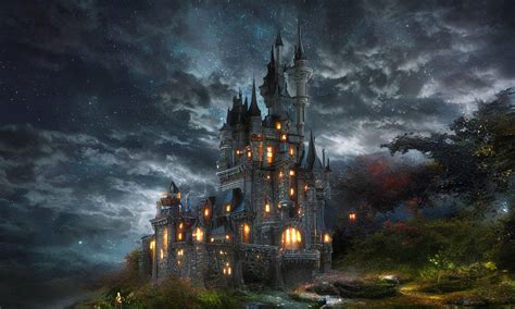 Fantasy Castle by Night by ARTofZNEROL on DeviantArt