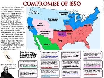 Compromise of 1850 Map Worksheet by Ace Up Your Sleeve | TPT