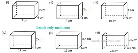 Worksheet on Volume of a Cube and Cuboid |The Volume of a RectangleBox