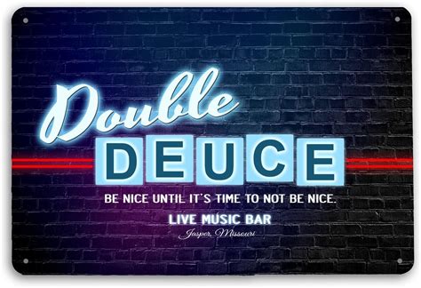 Amazon.com : Double Deuce, Neon effect Roadhouse bar A4 Metal sign V2 ...