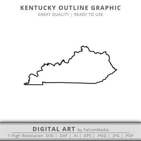 Kentucky State Outline Silhouette Graphic Kentucky