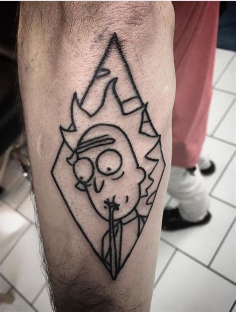 Rick outline from Rick and Morty done by Mitch Varisco out of Ink Gallery Tattoos -Lafayette La ...