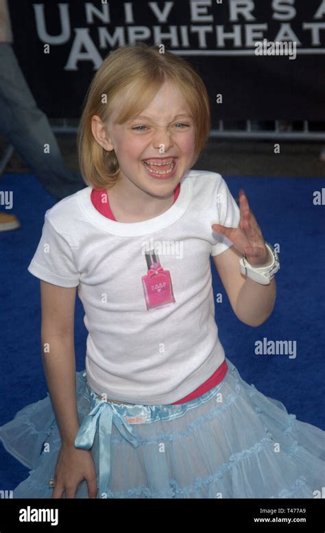 LOS ANGELES, CA. August 02, 2003: DAKOTA FANNING at the Teen Choice Awards in Hollywood Stock ...