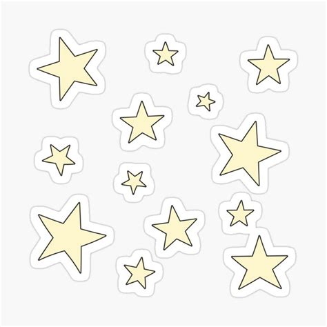 cute yellow pack of stars Sticker by Pastel-PaletteD | Scrapbook stickers printable, Cool ...