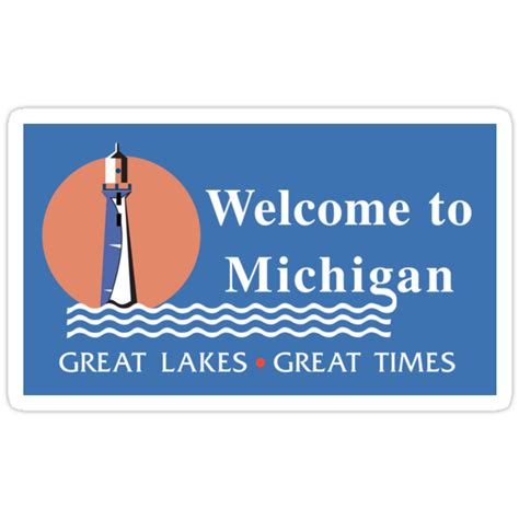 "Welcome to Michigan, Road Sign" Stickers by worldofsigns | Redbubble