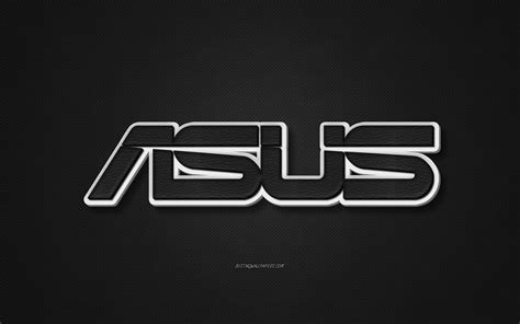 Download wallpapers Asus leather logo, black leather texture, emblem, Asus, creative art, black ...